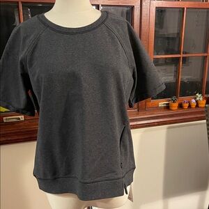 Lululemon Athletica Charcoal Gray Short Sleeve Sweatshirt